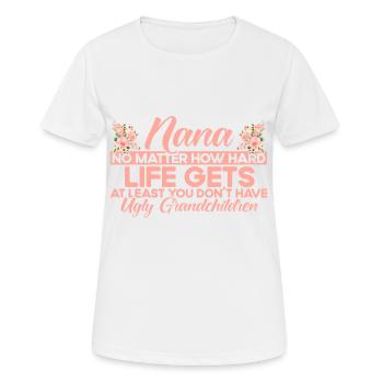 Egal wie schwer das Leben wird Oma Geschenk - Frauen T-Shirt atmungsaktiv - Weiß - Vorne - AI Model Female 172 dark (172cm)