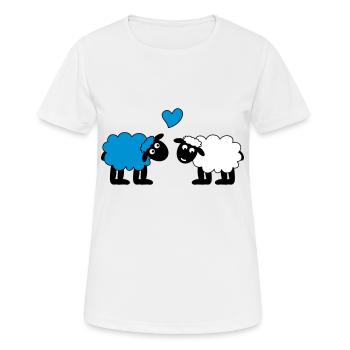 sheep happily in love sheep sheep lamb heart - Women's Breathable T-Shirt - white - Front - AI Model Female 172 dark (172cm)