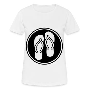 Flip-flops icon - Women's Breathable T-Shirt - white - Front - AI Model Female 172 dark (172cm)