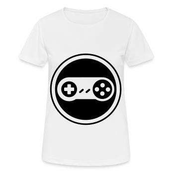 Gamepad Symbol Gamer - Frauen T-Shirt atmungsaktiv - Weiß - Vorne - AI Model Female 172 dark (172cm)