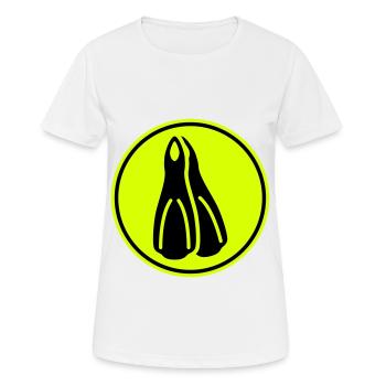 Diving fin circle - Women's Breathable T-Shirt - white - Front - AI Model Female 172 dark (172cm)