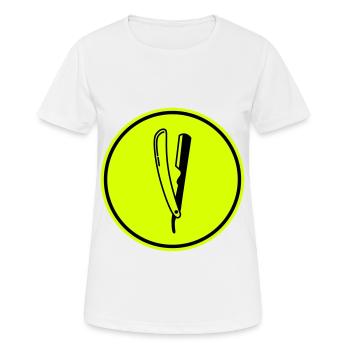 Rasieren Barber logo icon - Frauen T-Shirt atmungsaktiv - Weiß - Vorne - AI Model Female 172 dark (172cm)