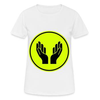 Hände Beten Icon - Frauen T-Shirt atmungsaktiv - Weiß - Vorne - AI Model Female 172 dark (172cm)
