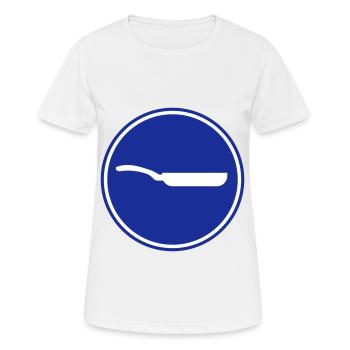 Pfanne Icon - Frauen T-Shirt atmungsaktiv - Weiß - Vorne - AI Model Female 172 dark (172cm)
