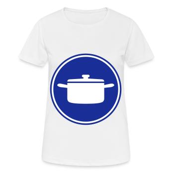 kochtopf Symbol - Frauen T-Shirt atmungsaktiv - Weiß - Vorne - AI Model Female 172 dark (172cm)