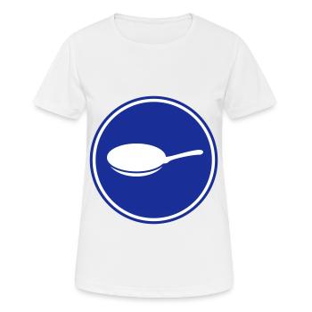 Pfanne Symbol - Frauen T-Shirt atmungsaktiv - Weiß - Vorne - AI Model Female 172 dark (172cm)