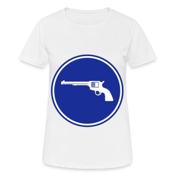 weapon pistol - Women's Breathable T-Shirt - white - Front - AI Model Female 172 dark (172cm)