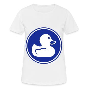 Ente Icon - Frauen T-Shirt atmungsaktiv - Weiß - Vorne - AI Model Female 172 dark (172cm)