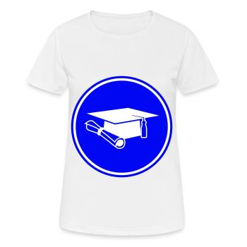 Casquette d’étudiant - T-shirt respirant Femme - blanc - Devant - AI Model Female 172 dark (172cm)