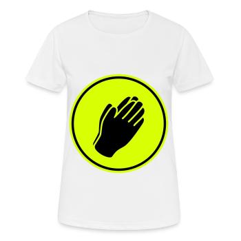 Symbole des mains - T-shirt respirant Femme - blanc - Devant - AI Model Female 172 dark (172cm)