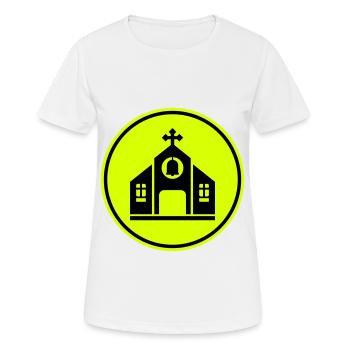 Foi de l’Église - T-shirt respirant Femme - blanc - Devant - AI Model Female 172 dark (172cm)