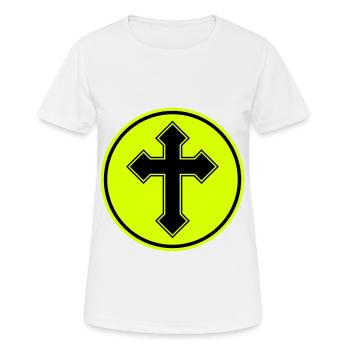 Symbole de croix - T-shirt respirant Femme - blanc - Devant - AI Model Female 172 dark (172cm)