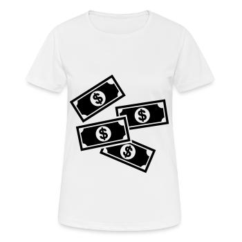 Symbole d’argent liquide - T-shirt respirant Femme - blanc - Devant - AI Model Female 172 dark (172cm)