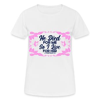 Religiously Inspiring Bible Verse Gift - Women's Breathable T-Shirt - white - Front - AI Model Female 172 dark (172cm)