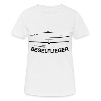 endanflug segelfliegen - Frauen T-Shirt atmungsaktiv - Weiß - Vorne - AI Model Female 172 dark (172cm)