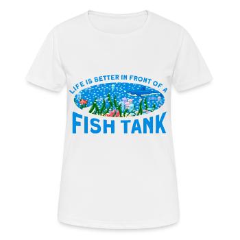 Aquarist Fish Keeper Hobby Aquarium Fish Keeper - T-shirt respirant Femme - blanc - Devant - AI Model Female 172 dark (172cm)