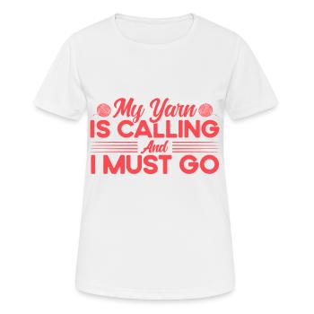 Quilting Knitting Yarn Knitting Gift - T-shirt respirant Femme - blanc - Devant - AI Model Female 172 dark (172cm)