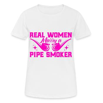 Pipe Tobacco Pipe Smokers Community Pipes Dear - Women's Breathable T-Shirt - white - Front - AI Model Female 172 dark (172cm)