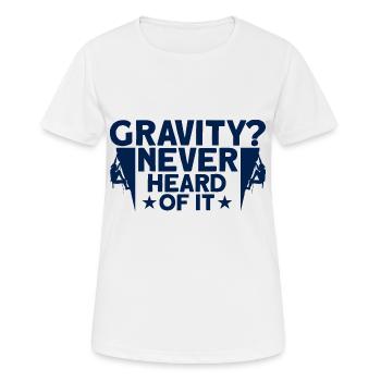 Gravity has never been heard of rock climbing gift - Women's Breathable T-Shirt - white - Front - AI Model Female 172 dark (172cm)