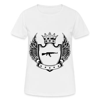 Gewehr icon wappen - Frauen T-Shirt atmungsaktiv - Weiß - Vorne - AI Model Female 172 dark (172cm)
