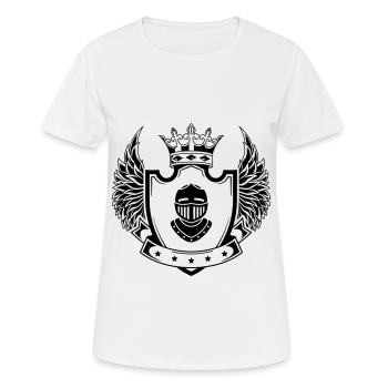 Ritter Helm wappen - Frauen T-Shirt atmungsaktiv - Weiß - Vorne - AI Model Female 172 dark (172cm)