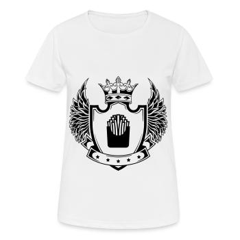 Pommes fast food wappen - Frauen T-Shirt atmungsaktiv - Weiß - Vorne - AI Model Female 172 dark (172cm)