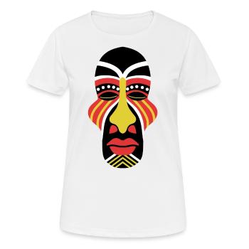Masque africain unique! - T-shirt respirant Femme - blanc - Devant - AI Model Female 172 dark (172cm)