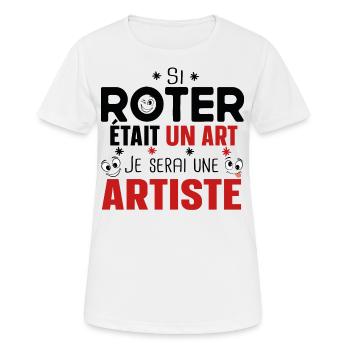 Roter Artiste Femme Rot Blague Cadeau Humour Pote - T-shirt respirant Femme - blanc - Devant - AI Model Female 172 dark (172cm)