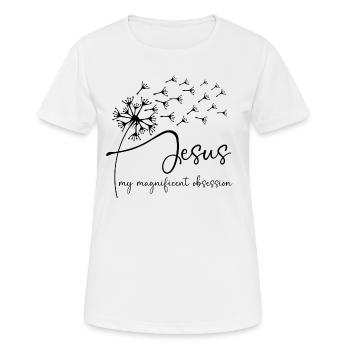 Jesus, my magnificent obsession has a chic dandel - Women's Breathable T-Shirt - white - Front - AI Model Female 172 dark (172cm)