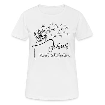 Jesus, sweet satisfaction has a chic dandelion gra - Women's Breathable T-Shirt - white - Front - AI Model Female 172 dark (172cm)