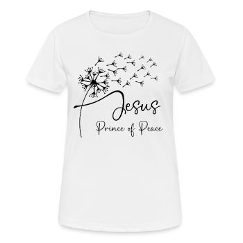 Jesus, Prince of Peace has a chic dandelion graphi - Women's Breathable T-Shirt - white - Front - AI Model Female 172 dark (172cm)