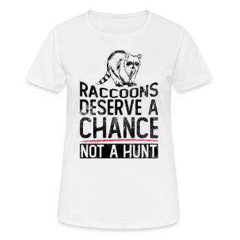 Raccoon Animal Welfare Animal Rights Activist - T-shirt respirant Femme - blanc - Devant - AI Model Female 172 dark (172cm)