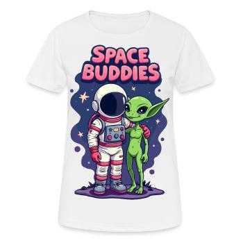 Weltraum-Freunde - Frauen T-Shirt atmungsaktiv - Weiß - Vorne - AI Model Female 172 dark (172cm)