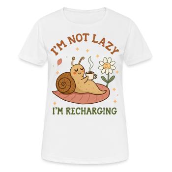 Je ne suis pas paresseux Je recharge drôle Escargot boisson Café - T-shirt respirant Femme - blanc - Devant - AI Model Female 172 dark (172cm)