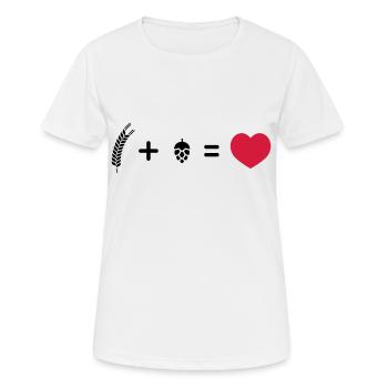 Weizen plus Hopfen gleich Liebe 2c - Frauen T-Shirt atmungsaktiv - Weiß - Vorne - AI Model Female 172 dark (172cm)