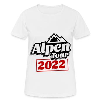 alpen tour 2022 - Frauen T-Shirt atmungsaktiv - Weiß - Vorne - AI Model Female 172 dark (172cm)