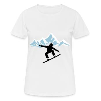 Snowboarders and mountains with snow - Women's Breathable T-Shirt - white - Front - AI Model Female 172 dark (172cm)
