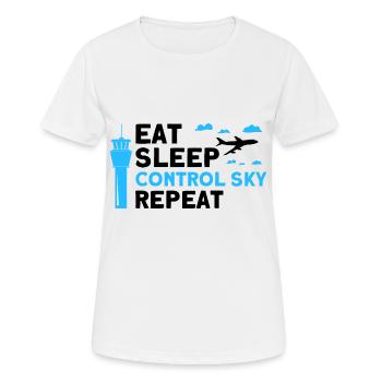 Contrôle de la circulation aérienne Contrôleur de la circulation aérienne Cadeau de l’aéroport - T-shirt respirant Femme - blanc - Devant - AI Model Female 172 dark (172cm)