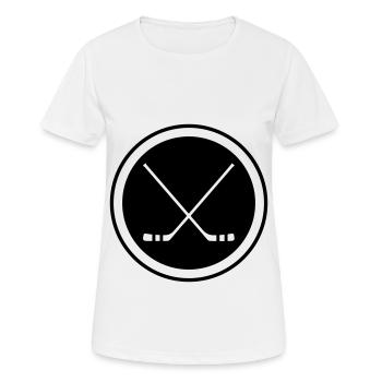 Ice hockey sticks - Women's Breathable T-Shirt - white - Front - AI Model Female 172 dark (172cm)