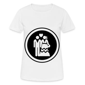 Couple Mariage Mariage Couple - T-shirt respirant Femme - blanc - Devant - AI Model Female 172 dark (172cm)