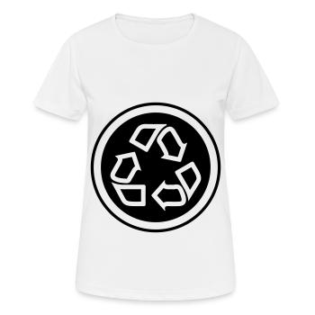 Symbole de recyclage - T-shirt respirant Femme - blanc - Devant - AI Model Female 172 dark (172cm)