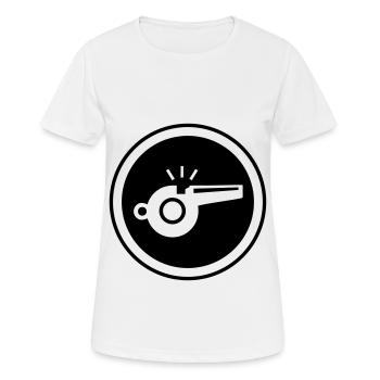 Trillerpfeife Pfeife - Frauen T-Shirt atmungsaktiv - Weiß - Vorne - AI Model Female 172 dark (172cm)