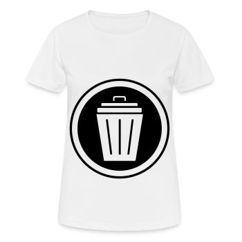 Icône de la poubelle - T-shirt respirant Femme - blanc - Devant - AI Model Female 172 dark (172cm)