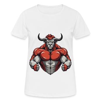Bull Bull Beast Musculation - T-shirt respirant Femme - blanc - Devant - AI Model Female 172 dark (172cm)