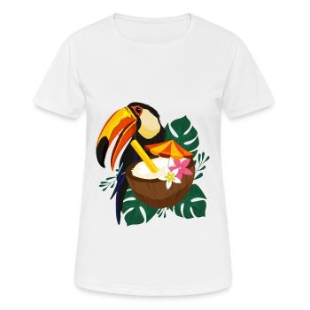 Été toucan avec soleil - T-shirt respirant Femme - blanc - Devant - AI Model Female 172 dark (172cm)