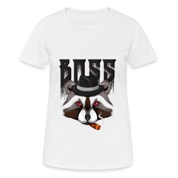 Raton laveur chef de la mafia - T-shirt respirant Femme - blanc - Devant - AI Model Female 172 dark (172cm)