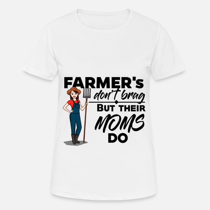 Farmer - Deres mødre skryder - Dame T-shirt svedtransporterende - hvid