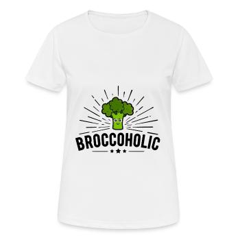 Végétarien végétalien - Broccoholic - T-shirt respirant Femme - blanc - Devant - AI Model Female 172 dark (172cm)