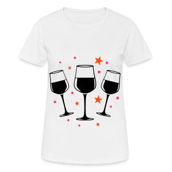 Weinglas Rotwein Symbol - Frauen T-Shirt atmungsaktiv - Weiß - Vorne - AI Model Female 172 dark (172cm)
