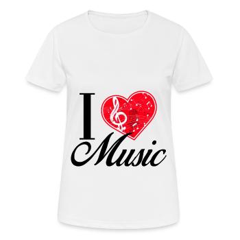 I love music - Women's Breathable T-Shirt - white - Front - AI Model Female 172 dark (172cm)